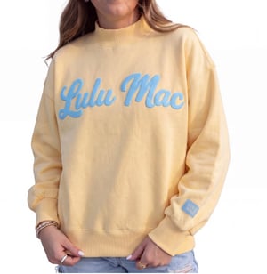 Image of Lulu Mac Script Mock Neck Sweatshirts PIck Your Color 