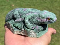 Image 4 of Lizard - Ruby Zoisite Carving #2922