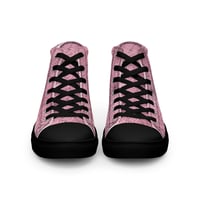 Image 9 of Pink & Black Spiderwebs Goth/Punk/Kawaii/Pastel Women’s high top canvas shoes