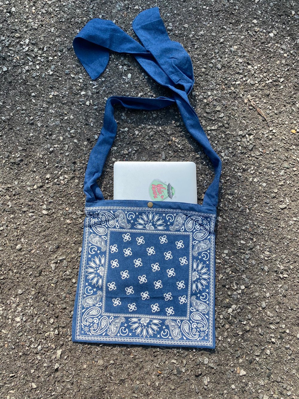 Denim Bandana Tote/Messenger Bag 💼