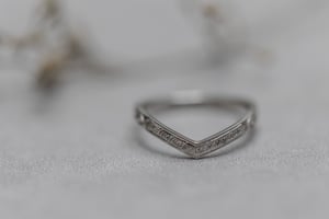 Image of Platinum 2mm, Latin engraved, Wishbone ring