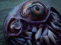 Image 10 of Custom Swappable Phone Grip for smartphones, reflective pupil, glow in the dark. Madballz