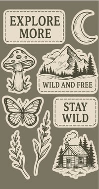 Image 2 of Nature & Boho Earth Sticker Set