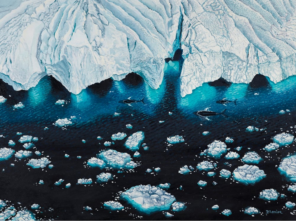 Image of Greenland whales giclee print 