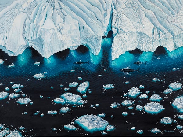 Image of Greenland whales giclee print