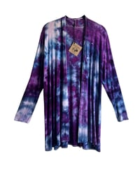 Image 9 of S Jersey Knit Cardigan in Purple Haze Ice Dye