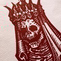 Image 2 of Grail Husk - Lino Print - Crimson