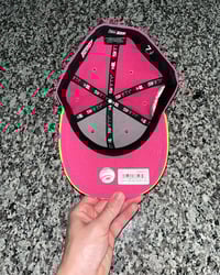 Image 3 of HOT PINK BRIM  TRI TONE ATLANTA BRAVES CUSTOM FITTED
