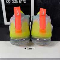 Image 3 of NIKE AIR VAPORMAX 2021 FLYKNIT NEON WOMENS RUNNING SHOES SIZE 5.5 GRAY NEW