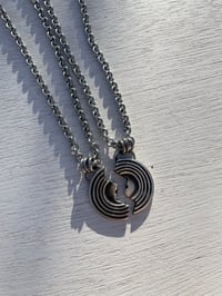 Image 1 of BFF Silver Broken Record Charm Necklace