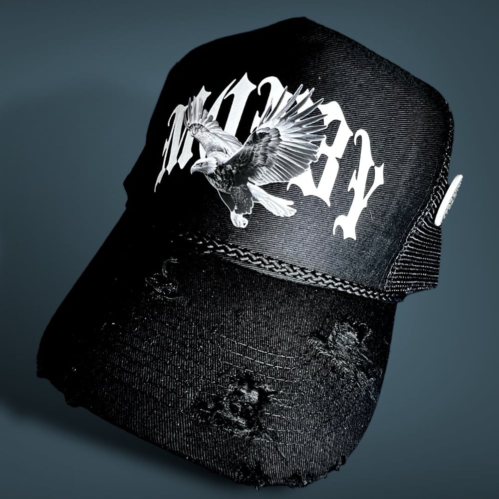 MON3Y UP TRUCKER HAT // EAGLE
