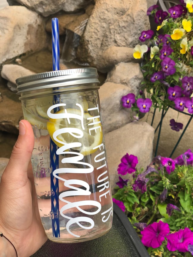 "the Future is Female" 24oz Mason Jar