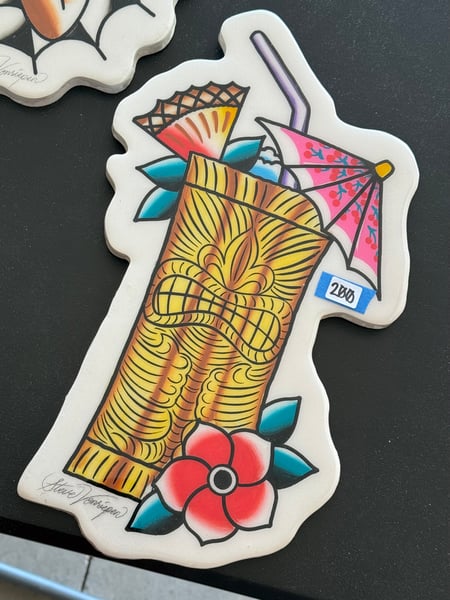 Image of Acrylic/ wood sign tiki 