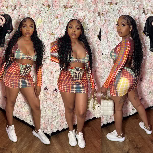 Image of Fire Colorblock Skirt Set 