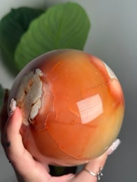 Image 7 of XL GREEN CARNELIAN SPHERE -MADAGASCAR- A