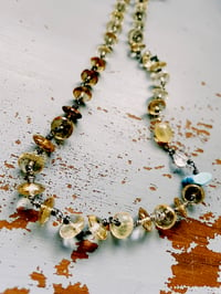 Image 1 of Faceted Citrine Necklace With Golden Hills Turquoise And Opal