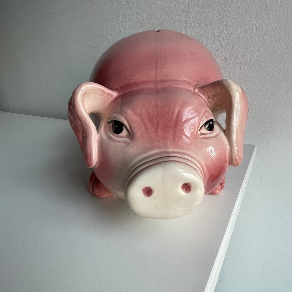 Image of Large Vintage Ceramic Piggy Bank 1940-1960’s