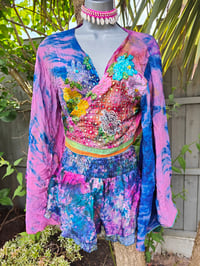 Image 5 of Wanderlust Stevie top rainbow flowers upto 14uk