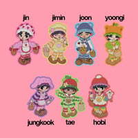 Image 2 of BTS as Strawberry Shortcake <individual stickers>