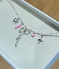 Pink dream woven Charm Necklace
