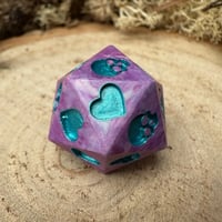 Image 4 of Purple Death Save D20 Dice for Dungeons and Dragons