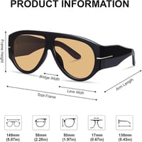 Image 4 of Oversized 70s Retro Aviator Vintage Style Sun Glasses