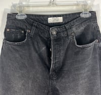 Image 4 of FREE PEOPLE black high waisted deconstructed crop jeans