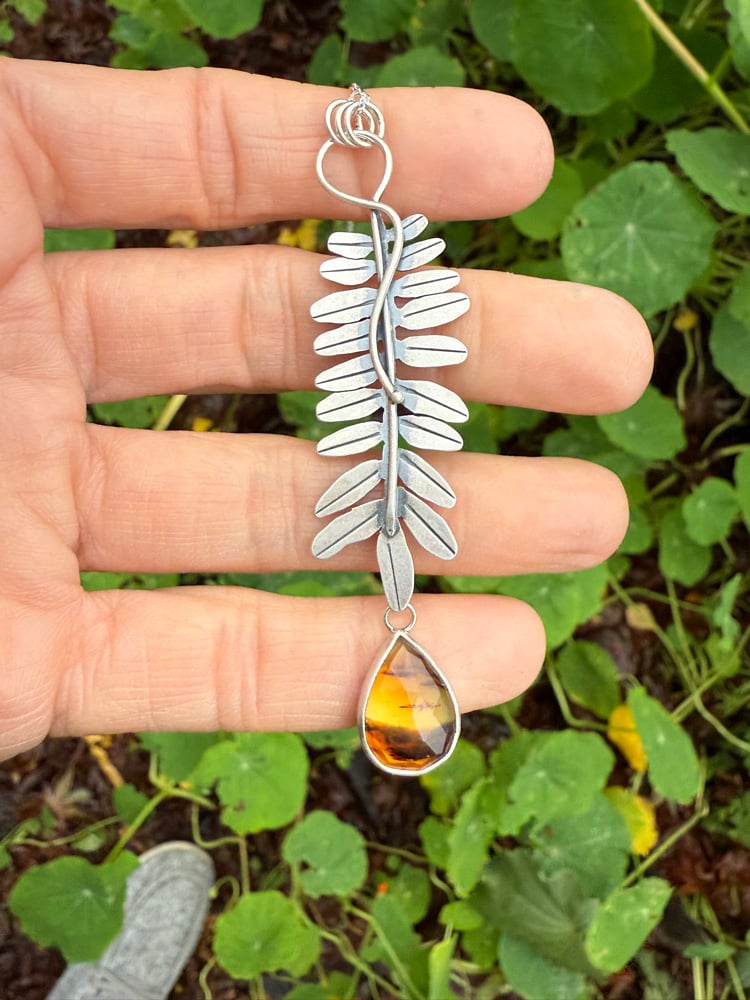 Image of Honey Locust Leaf Montana Agate Necklace
