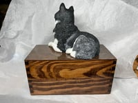 Image 7 of Custom Engraved Handpainted Siberian Husky Urn For Ashes Pet Portrait To Your Photos