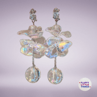 Image 1 of Clear Bubble & Flower Earrings