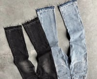Image 2 of Hip Hop Straight Leg Pants Gothic Fringed Casual Micro Flared Pants Y2K Vintage Slim Fit Jeans Trend