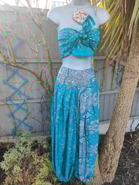 Image 2 of  Milan Hareems/ Bloomer/ Balloon  trousers with matching head scarf -turquoise upto 14 uk