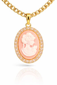 Image 1 of Blush Cameo Pendant Necklace 
