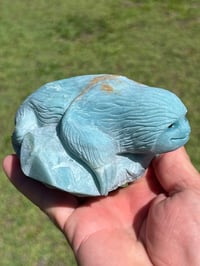 Image 8 of Sloth Carving - Blue Aragonite #2917