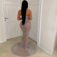 Image 2 of Divine mermaid crystal gown (Nude/Silver)
