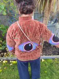 Image 4 of Wanderlust - Velvet evil eye protection jacket -Brown 6- 14 uk