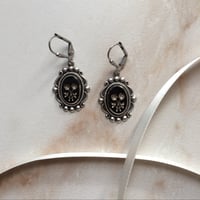 Image 2 of VINTAGE INTAGLIO FLORAL EARRINGS