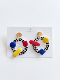 Paire de boucles d'oreilles céramique RONDA PERCA GM multi
