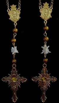 Image 3 of Gold Rattlesnake Vertebrae Rosary Earrings 