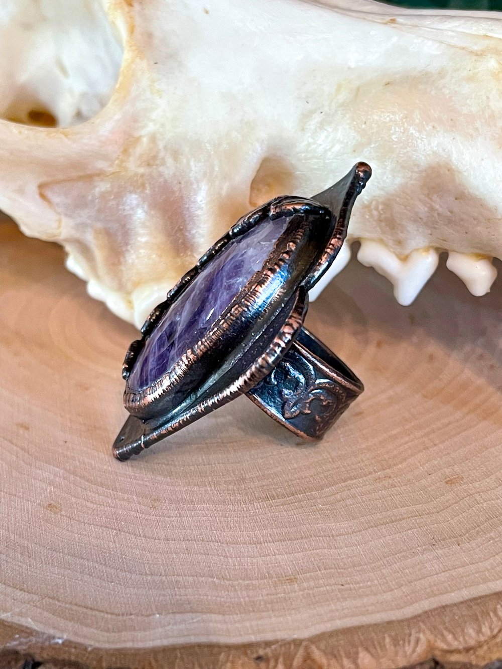 Chevron Amethyst Ring