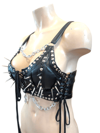 Image 5 of Black spike and chain bralette 
