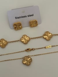 Image 2 of Gold clover jewelry 3pc set
