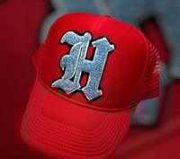 Candy Red - Houston Oilers Blue Trucker 