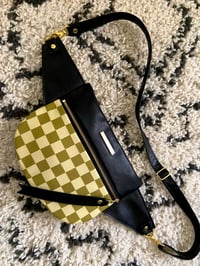 Image 1 of Olive green checkered crossbody 