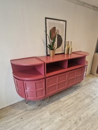 Image 2 of Large Mid Century Luxury Sideboard Nathan | Curved Teak Sideboard Eating Room Red