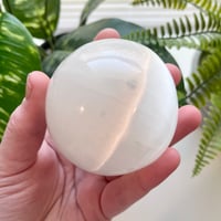 Image 1 of Large Satin Spar Selenite Sphere