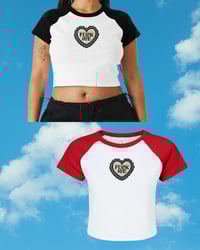 Image 3 of Fuck Ice- Gingham Scalloped Heart Baby Tee