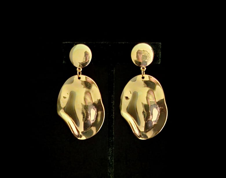 Image of Gold Designed Clip-On Earrings 