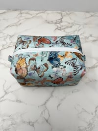Image 1 of Blue Butterfly Handmade Boxy Zipper Pouch