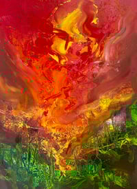 Image 1 of “Manic” oil painting on paper 9 x 12 inches